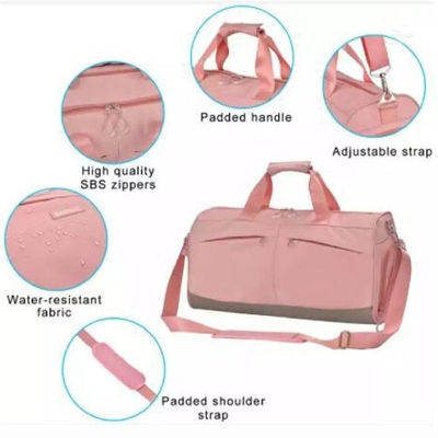कस्टम पनरोक Duffel बैग जूता डिब्बों जिम गुलाबी नृत्य बैग के साथ