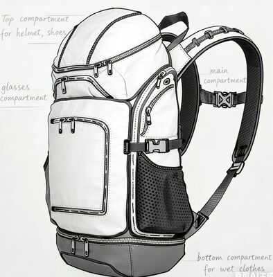 पानी प्रतिरोधी पॉलिएस्टर आउटडोर स्पोर्ट्स बैग अनुकूलित रंगों के साथ और सांस के लिए मेष बैक पैनल