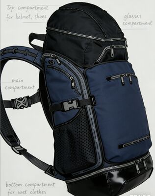 पानी प्रतिरोधी पॉलिएस्टर आउटडोर स्पोर्ट्स बैग प्रतिबिंबित पट्टी और जिम यात्रा के लिए 5 डिब्बे के साथ