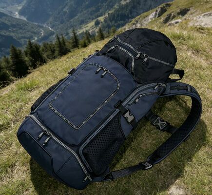 सांस लेने के लिए मेष बैक पैनल के साथ 5 डिब्बे आउटडोर स्पोर्ट्स बैग - यात्रा और पैदल यात्रा के लिए हल्के जिम बैकपैक