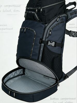 अनुकूलित लोगो आउटडोर स्पोर्ट्स बैग पानी प्रतिरोधी पॉलिएस्टर और सांस के लिए मेष बैक पैनल के साथ